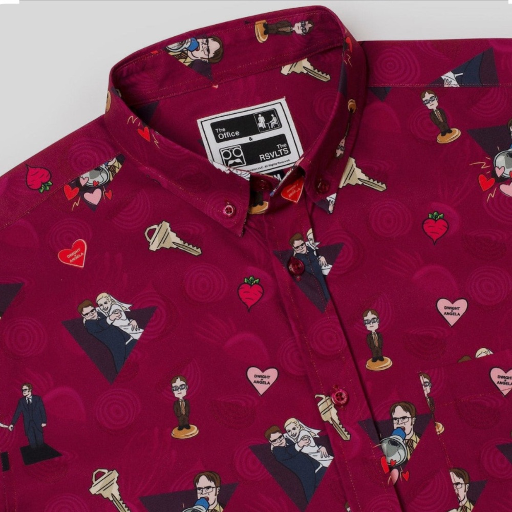 RSVLTS x The Office Heartbeets Valentines Day Kunuflex Size S Red Burgundy